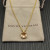 David Yurman Gold 11mm Four-Prong Champagne Diamond Necklace