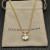 David Yurman Gold 11mm Four-Prong White Diamond Necklace