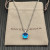 David Yurman Sterling Silver 11mm Four-Prong Blue Diamond Necklace