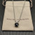 David Yurman Sterling Silver 11mm Four-Prong Black Diamond Necklace