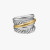 David Yurman 17.5mm Gold and Silver Five-Line Cross Pav&Atilde;&copy; Diamond Ring