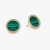 David Yurman 14mm Gold Malachite Diamond Circle Stud Earrings