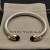 David Yurman 7mm Gold-Tone End Caps Sterling Silver Cable Cuff Bracelet Black Diamonds