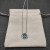 David Yurman 7mm Cable Twist Square Blue Diamond Pendant Necklace, 1.5mm Chain, Length 45cm + 5cm
