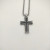 David Yurman Double Twist Cross Pendant Necklace with Black Diamonds, 3mm Cable Chain, Length 50cm + 5cm / 60cm + 5cm