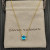 David Yurman Gold 8mm Four-Prong Blue Diamond Necklace