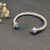 David Yurman 7mm Full Pav&Atilde;&copy; Blue Diamond-Set End Cap Cable Bracelet