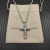 David Yurman Sterling Silver Chevron Cross White Diamond Necklace