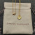 David Yurman Silver Diamond Letter V Round Pendant Necklace, Length 42cm + 3cm + 3cm