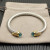 David Yurman 5mm Gold End Sterling Silver 5-Row Pav&Atilde;&copy; Blue Diamond Bracelet