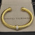David Yurman 7mm Gold-Tone Beaded Cable Bracelet with White Diamond Accents