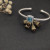 David Yurman 4mm Square Pav&Atilde;&copy; Cable Bracelet with Blue Diamonds