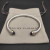 David Yurman 5mm Double-End Cap Cable Cuff Bracelet Purple Diamonds