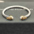 David Yurman 5mm Gold-Tone End Caps Sterling Silver Cable Cuff Bracelet with Pearls