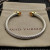 David Yurman 5mm Silver Cable Bracelet with Gold Station and Five-Row Pav&Atilde;&copy; Champagne Diamond Accent