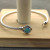David Yurman 3mm Cable Wire Square Blue Diamond Bangle Bracelet