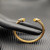 David Yurman 5mm Gold-Tone Cable Cuff Bracelet Yellow Diamonds