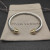 David Yurman 5mm Gold and Silver Cable Cuff Bracelet with Pav&Atilde;&copy;-Set Round End Caps