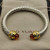 David Yurman 7mm Gold Champagne Diamond Head Gemstone Bracelet, Fits Wrist Sizes 16&acirc;20cm