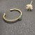 David Yurman Gold Tone 4mm Cable Square Blue Diamond Cuff Bracelet