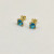 David Yurman 8mm Gold Four-Prong Blue Diamond Stud Earrings