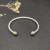 David Yurman 4mm Gold and Silver Cable Cuff Bracelet with Smooth Round End Caps