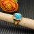 David Yurman Gold 14mm Square Blue Pav&Atilde;&copy; Diamond Ring