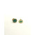 David Yurman 14mm Gold Malachite Diamond Circle Stud Earrings