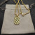 David Yurman Gold Square Wave Pendant Necklace, 3mm Chain, Length 50cm + 5cm