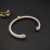 David Yurman 7mm Sterling Silver Cable Cuff Bracelet with Gold Bead End Caps Pink Diamonds