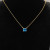 David Yurman Gold 8mm Four-Prong Blue Diamond Necklace