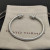 David Yurman Silver 4mm Cable Diamond Lattice Cuff Bracelet