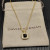 David Yurman Gold Square Black Diamond Pendant Necklace, 1.5mm Chain, Length 45cm + 5cm
