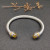 David Yurman 7mm Gold and Silver Double End Cap Yellow Diamond Cable Bracelet