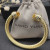 David Yurman Gold Tone 7mm Yellow Diamond End Cuff Bracelet