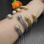 David Yurman 7mm Gold Pav&Atilde;&copy; Half-Diamond Head Cable Cuff Bracelet
