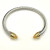 David Yurman 5mm Gold-End Yellow Diamond Cable Cuff Bracelet
