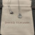 David Yurman Silver Diamond Letter Q Round Pendant Necklace, Length 42cm + 3cm + 3cm