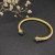 David Yurman 5mm Gold Cable Cuff Bracelet with Diamond-Accented Light Green Stone