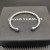 David Yurman 6mm Sterling Silver Malachite Cable Cuff Bracelet