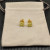 David Yurman 8mm Gold Four-Prong Green Diamond Stud Earrings