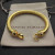 David Yurman Gold-Tone 7mm Diamond Hook Head Cuff Bracelet