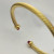 David Yurman 4mm Gold Red Diamond Bangle Bracelet