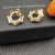 David Yurman Gold 27&Atilde;8.5mm Serrated Stacked Earrings