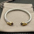 David Yurman 5mm Silver Cable Bracelet with Gold Station and Five-Row Pav&Atilde;&copy; Purple Diamond Accent
