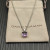 David Yurman Sterling Silver 11mm Four-Prong Purple Diamond Necklace