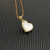 David Yurman Gold Heart White Mother-of-Pearl Necklace, 2mm Chain, 45+5cm Adjustable Length