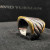 David Yurman Silver Gold and Silver Saddle Ring