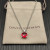 David Yurman Sterling Silver 11mm Four-Prong Red Diamond Necklace