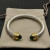 David Yurman 7mm Gold Deep Green Diamond Head Gemstone Bracelet, Fits Wrist Sizes 16&acirc;20cm
